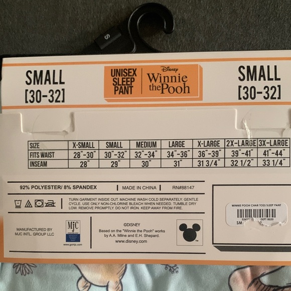 NWT Disney Winnie the Pooh Blue Sleep Pants Unisex - Picture 3 of 7